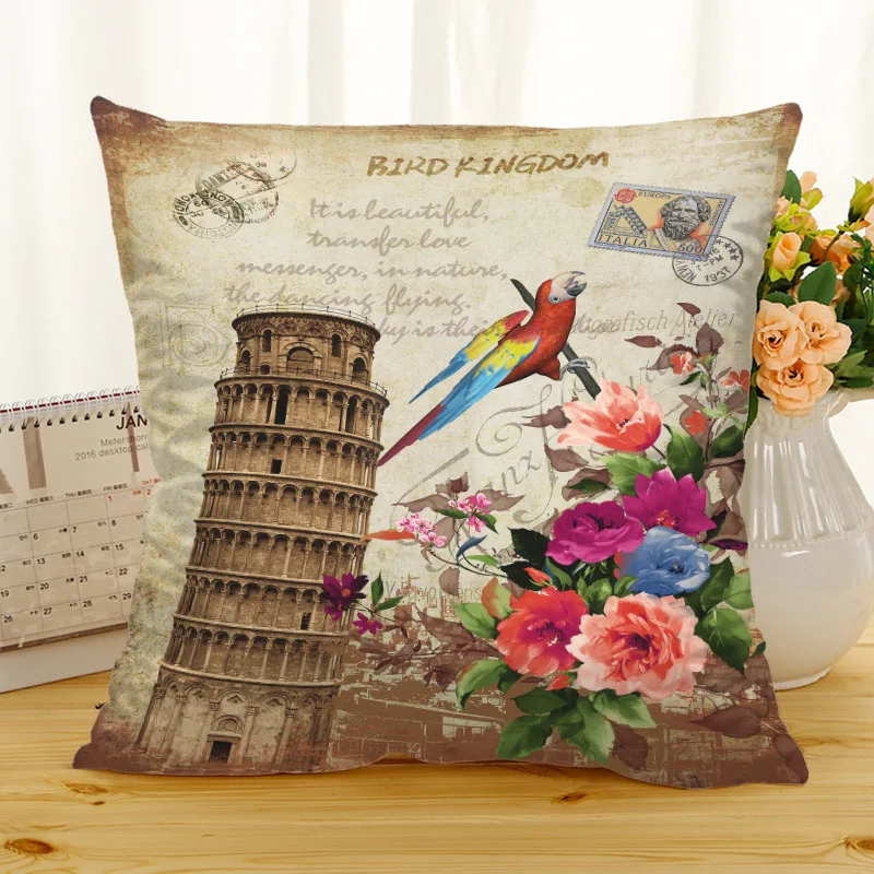 Европейские классические Винтаж птица цветок Чехлы Kussens Woondecoratie Nordic 45x45 см