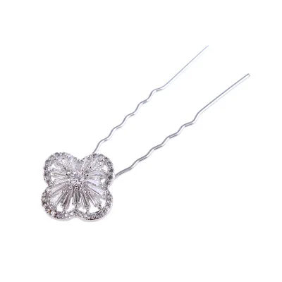 wedding accessories for hair Five leaf flower pin is inserted Small zirconium kanzashi Hair hairpin bride accessory | Украшения и