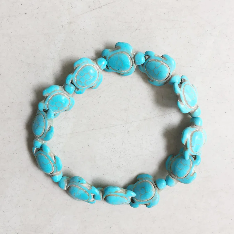 Резная бирюза Sea Howlite бусина черепаха Драгоценности 14*18 мм белая и синяя Смешанная