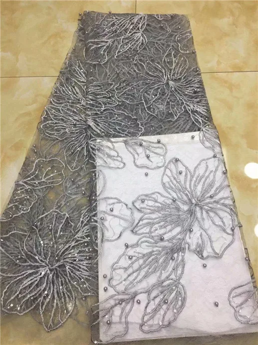 Африканская кружевная ткань 2018 вышитые блестки нигерийские бисерные кружева