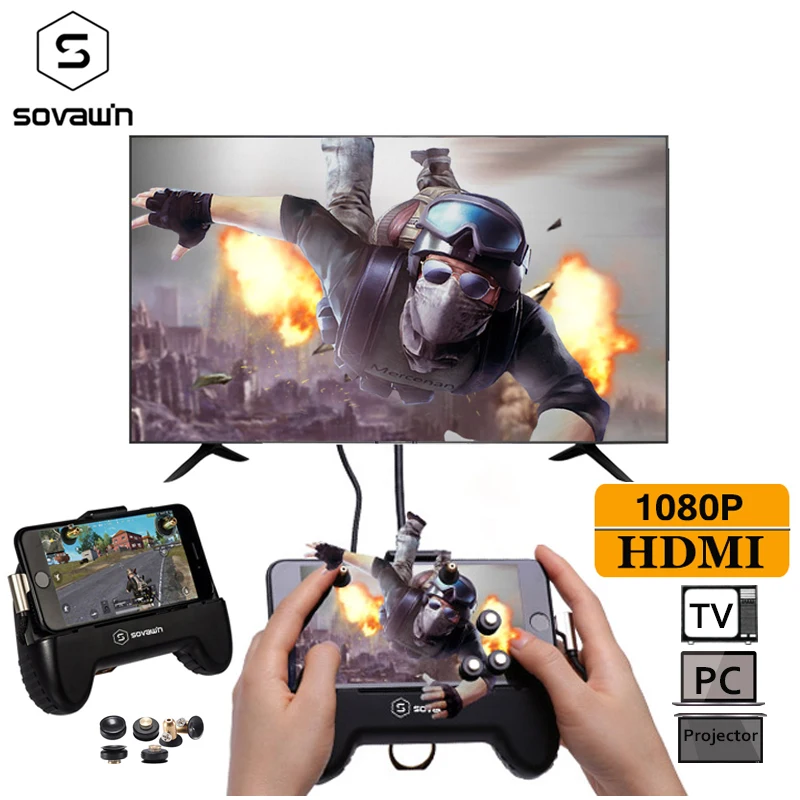 PUPG мобильный игровой контроллер триггер HDMI дисплей телефон к телевизору проектор геймпад джойстик контроллер l1r1 подключи и играй для iphone