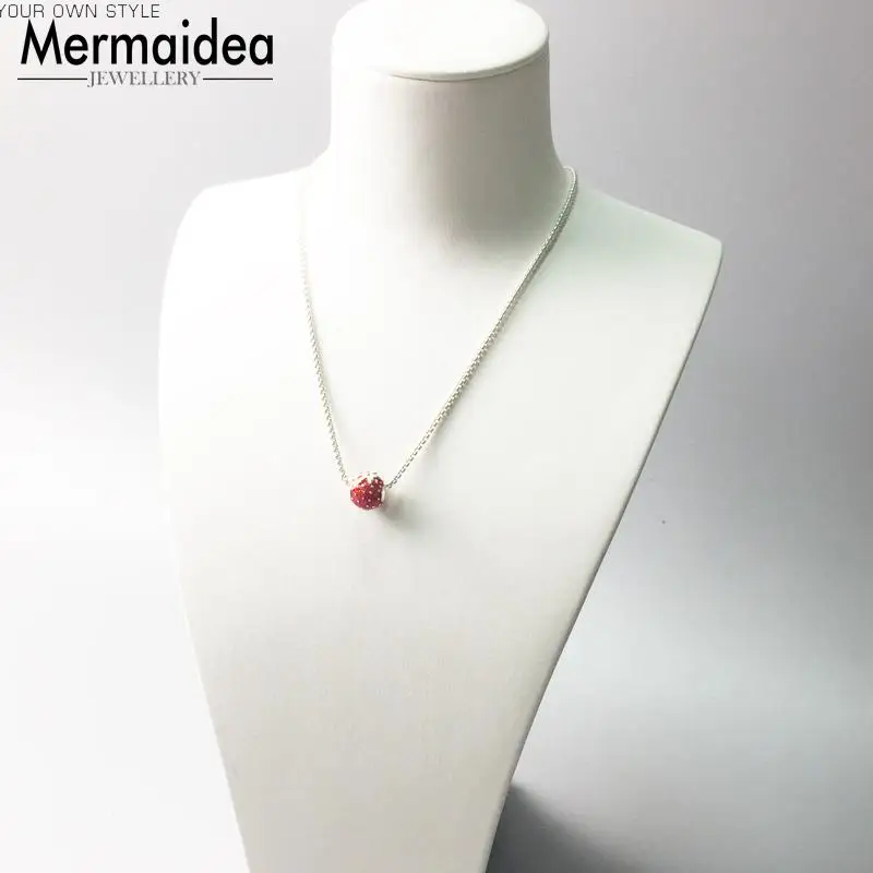 Beads Strawberry silver plated Fits Bracelet Necklace European DIY Bijoux Jewelry Accessorie Gift For Women | Украшения и