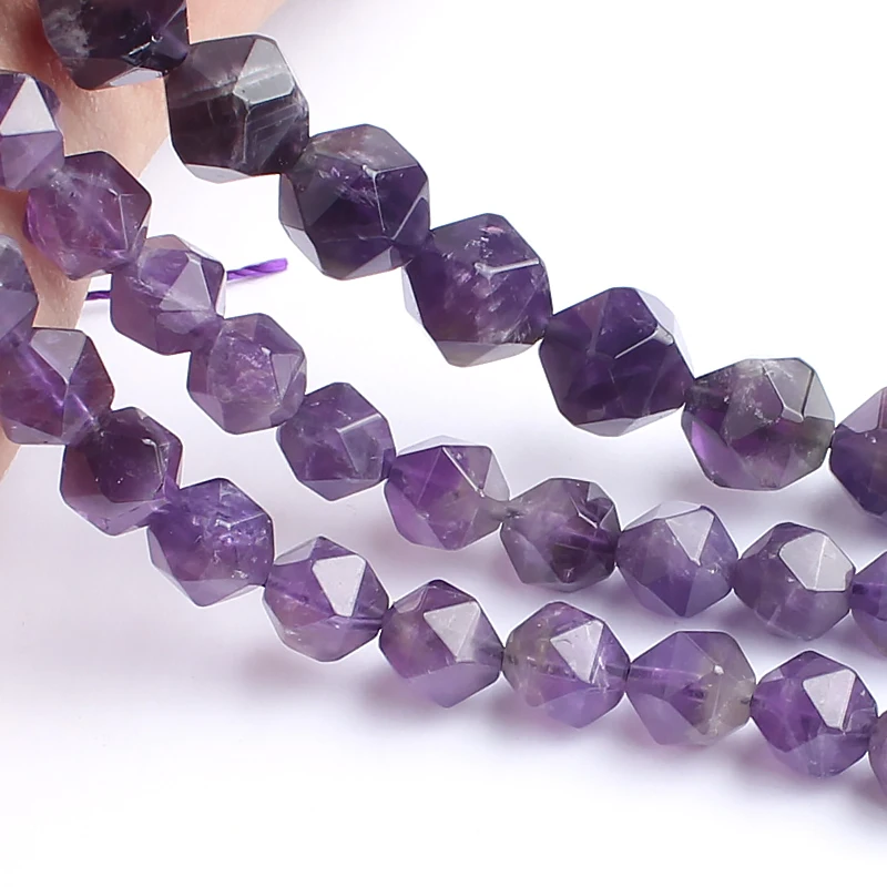 Natural Purple Amethysts Stone Beads 15inch Faceted Gem Round For Jewelry Making 6/8/10mm Spacer Diy Bracelet | Украшения и
