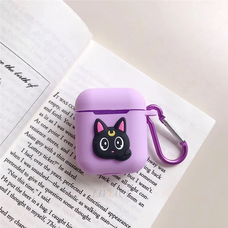 Милый мультяшный силиконовый чехол для оригинальных airpods 1/2 защитный на airpod air pods