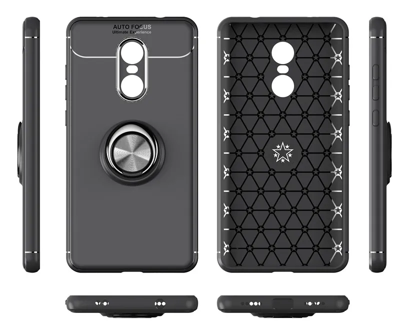 KAXOE Multifunction Car Magnetic Holder Soft TPU Phone Case Cover Suction Ring Bracket for Xiaomi Redmi Note 4/Note 4X |