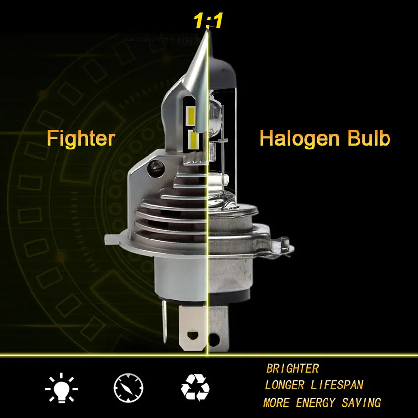 TXVSO8 Mini H4 LED headlight bulbs canbus 6000K 10000Lm Auto fog lights 70W led lampen 12V motorcycle headlamp For Passat B6 | Автомобили