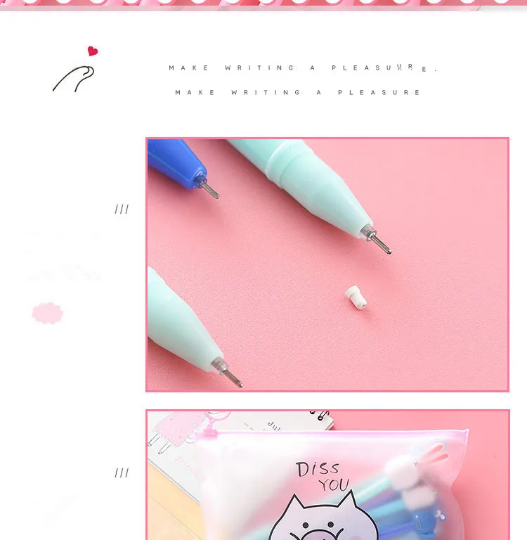 Канцелярский набор 10 шт./лот Kawaii Girl Милая мультипликационная гелевая ручка нейтральные ручки для детей школьные принадлежности канцелярские принадлежности с сумкой