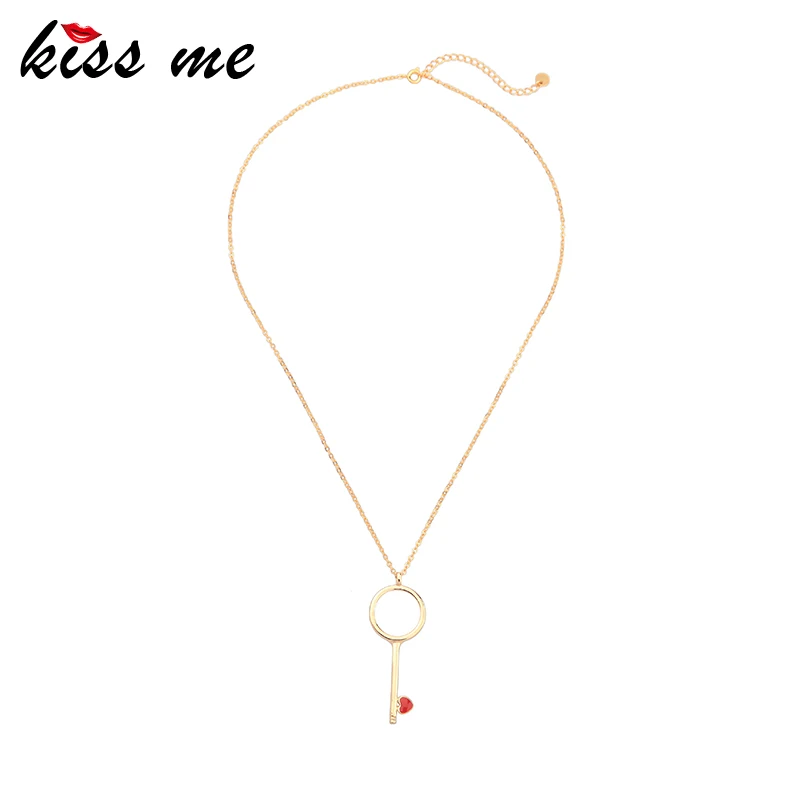 Женское двухцветное ожерелье KISS ME изысканная черная и красная эмалированная