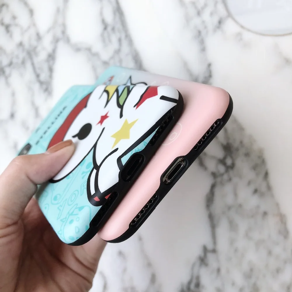 Элитный бренд Мягкий силикон IMD Симпатичные Обложка для чехла Apple iPhone 7 8 10 XR X XS Max 6 s