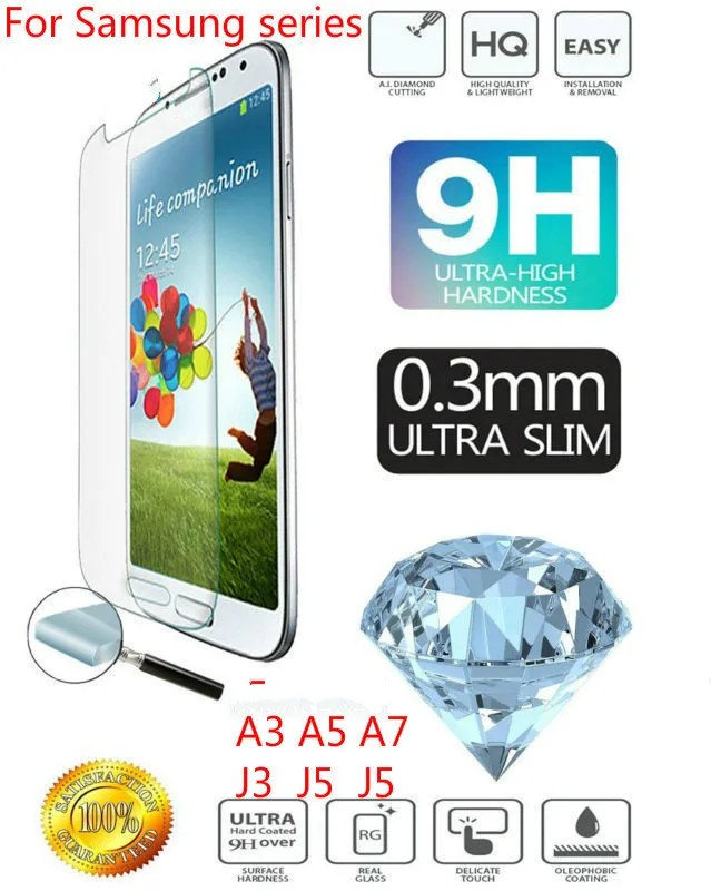2.5D Защита экрана для Samsung Galaxy A3 A5 A7 2016 2017 J1 3 5 7 Prime закаленное стекло пленка