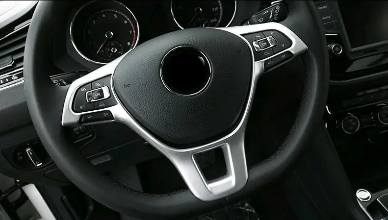 Стайлинг автомобиля хромированная накладка на руль для VW Volkswagen Tiguan 2016 2017 1 шт.|chrome