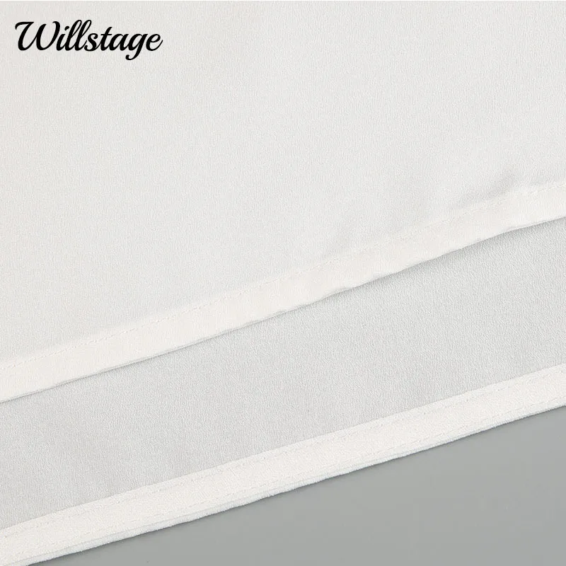 Блузка Willstage с длинным рукавом и бантом спереди на шнурках однотонная элегантная