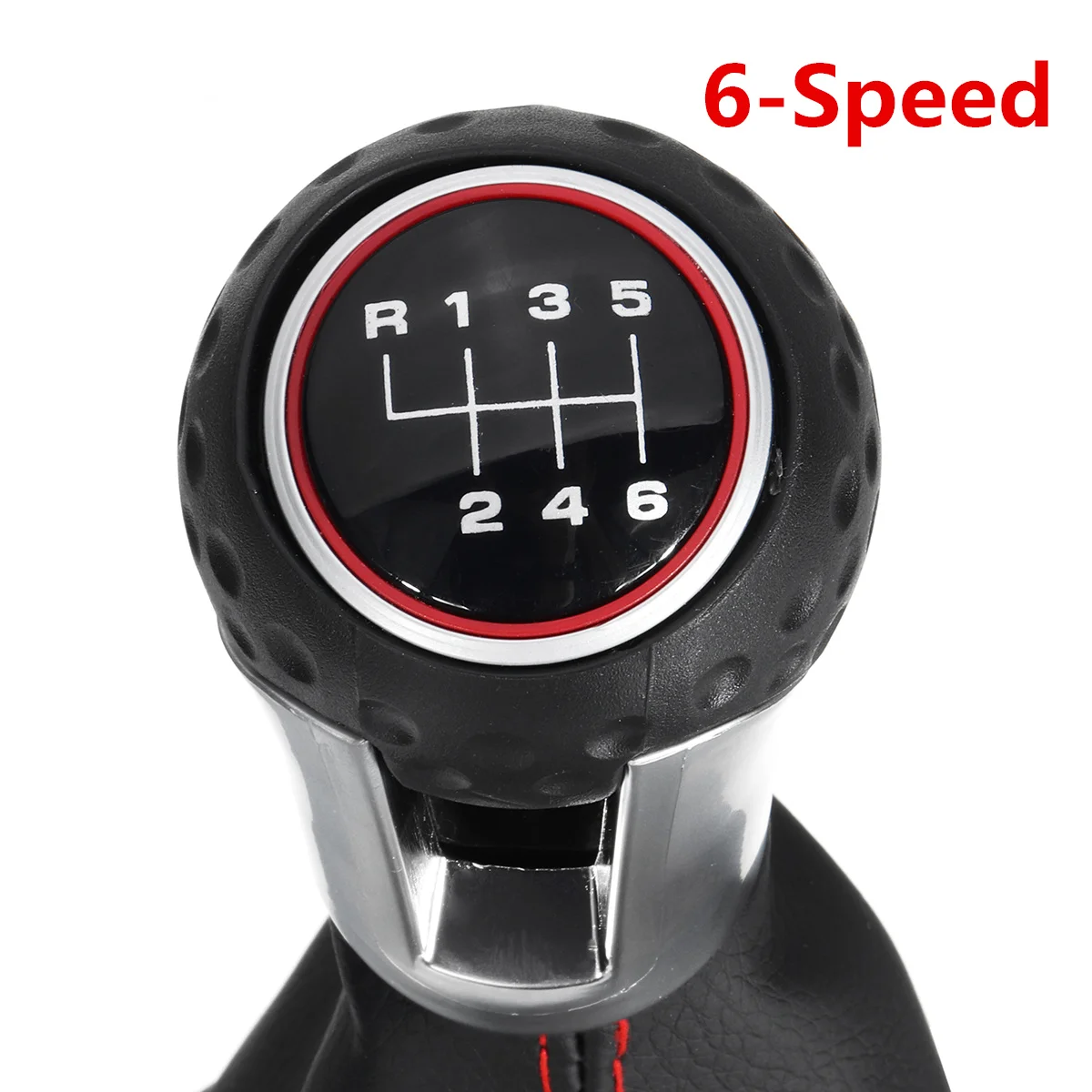 Для VW Golf Mk7 GTI 2013-17 5-speed/6-speed новая кожаная ручка переключения рулевого механизма автомобиля с крышкой багажника ручка подходит для левостороннего водителя - Название цвета: 6 Speed