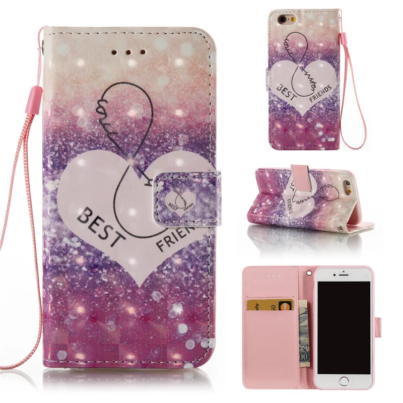 Мягкий силиконовый чехол из искусственной кожи с 3D рисунком для iPhone6 Plus роскошный