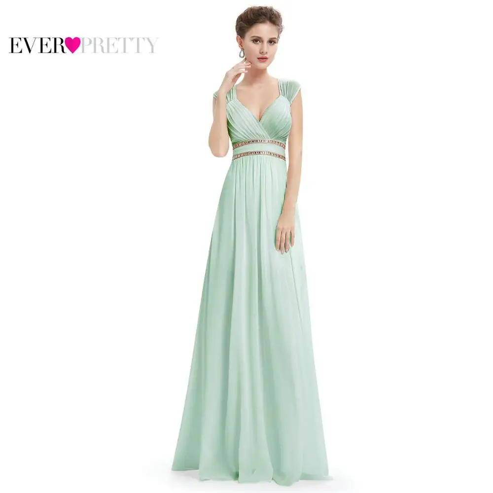 Mint Green Бордовые платья для выпускного вечера длинные XX79680PE Ever Pretty женские Формальные Элегантные праздничные платья для выпускного вечера шифоновые А-образные вечерние платья - Цвет: Mint Green