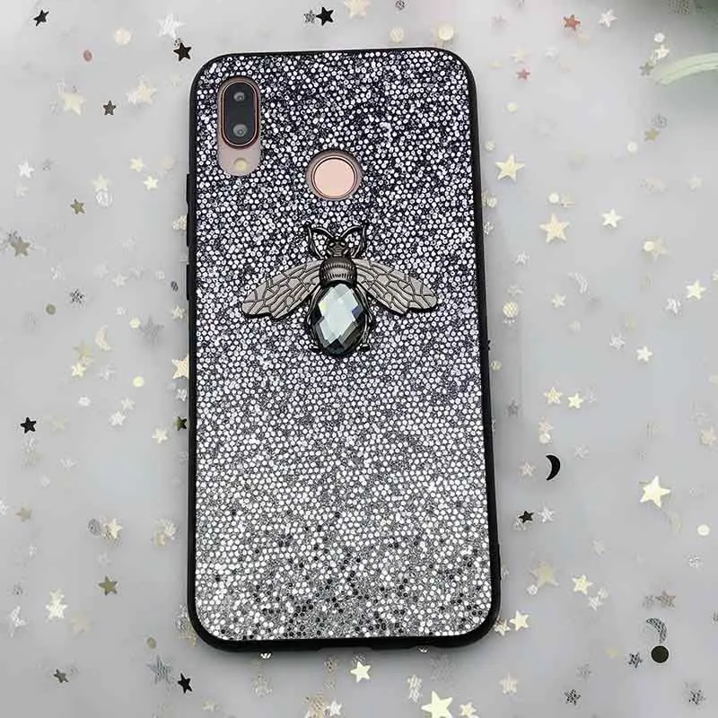 Black Bee Роскошные блестящие пчелы блеск Чехол для huawei Коврики 20 Pro 10 P9 P30 P20 Pro Lite Y6 Y7 Pro Y9 Honor 9 10 lite Nova/4e 4 3i чехол s - Цвет: Black Bee