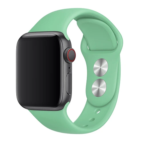 21-Spearmint Силиконовый ремешок для спортивных часов для apple watch, ремешок 42 мм, 38 мм, версия apple watch 5/4/3/2/1 браслет для iwatch 44 мм 40 мм резиновый ремешок для часов ремень - Цвет ремешка: 21-Spearmint