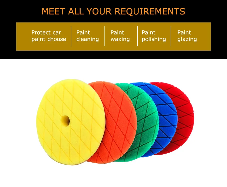 6Inch Diamond Pattern Polishing Pad Car Buffing Pad Auto Car Polish Pad Waxing Sponge Kit