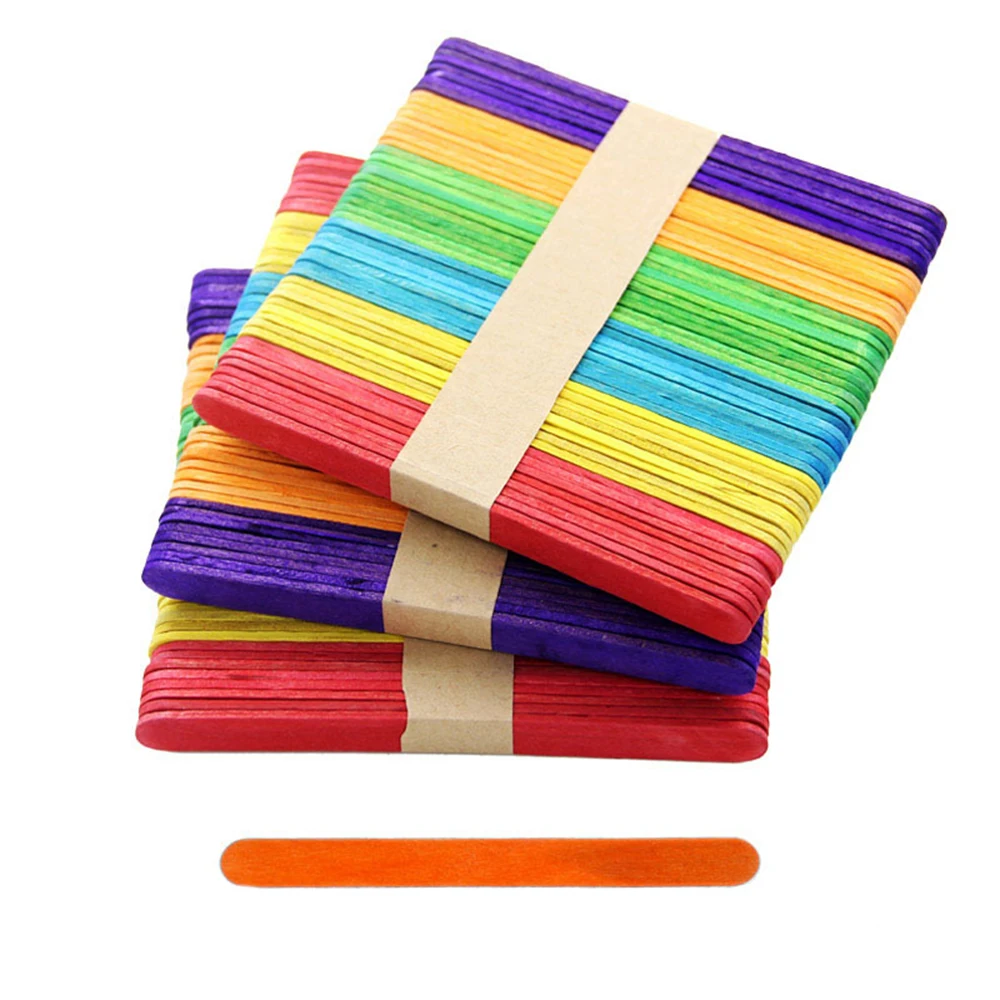 50 шт./лот Экологические деревянные палочки для мороженого Натуральное дерево Детские игрушки для детского сада Ручной работы Ремесленные инструменты искусства.