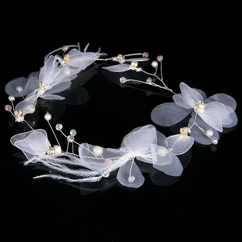 2017 тиары перо вуаль Женские аксессуары для волос Элегантный Вуалетка западный