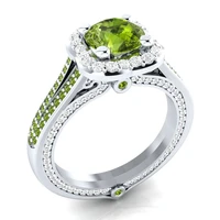 explosive ring luxury fashion ladies green blue white zircon silver color ring small jewelry wholesale r3010