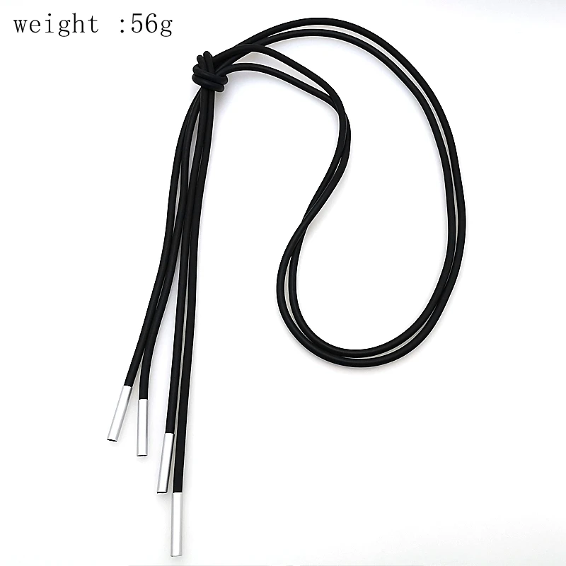 New Fashion Black Long Tassel Necklaces Sweater Necklace Jewelry German Jewellery Aluminum Metal Pendants Female Chains Wedding | Украшения