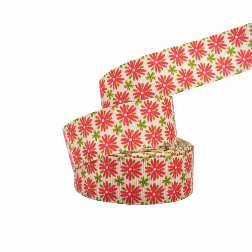 25 мм с цветочным принтом grosgrain ленты 10 двор ручной работы Подарочная упаковка лента diy лук декоративные ленты