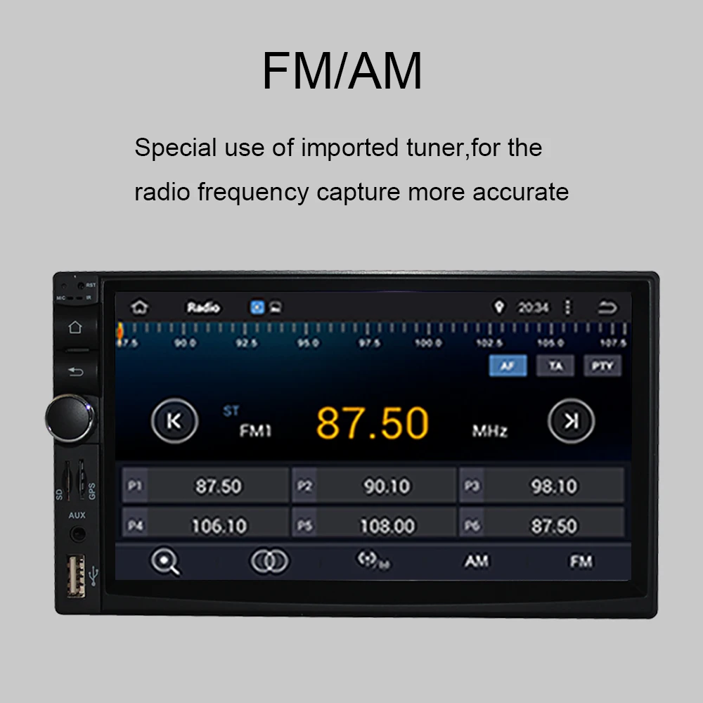 Универсальная Фронтальная панель 7 дюймов: 178*100 мм Android 9 0 восемь ядер 4 Гб ОЗУ