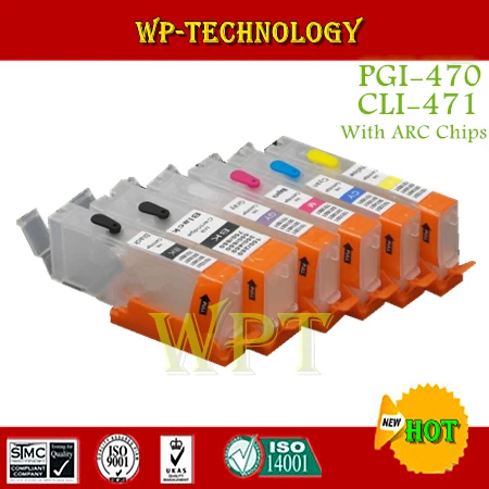 

6PK Refillable Ink cartridge suit for PGI470 CLI471 ,suit for Canon PIXMA MG5740 MG6840 MG7740 . with ARC Chips , Empty
