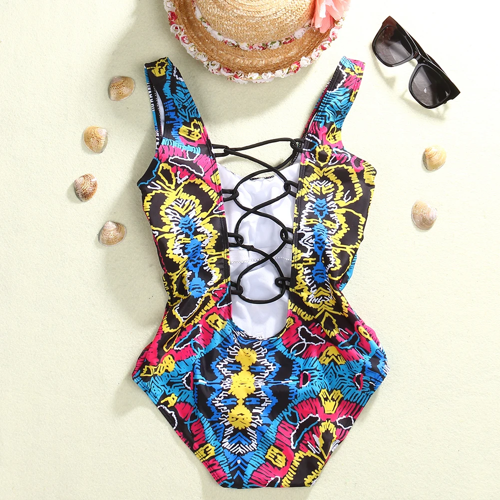 Бикини Для женщин принт купальник-бикини с цветочным принтом костюмы лифом