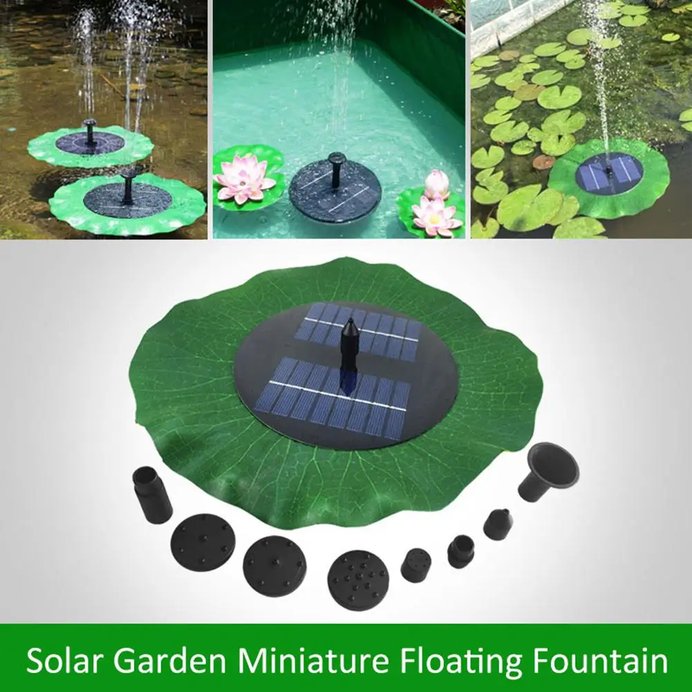 Миниатюрный садовый плавающий фонтан на солнечной батарее наружный полив