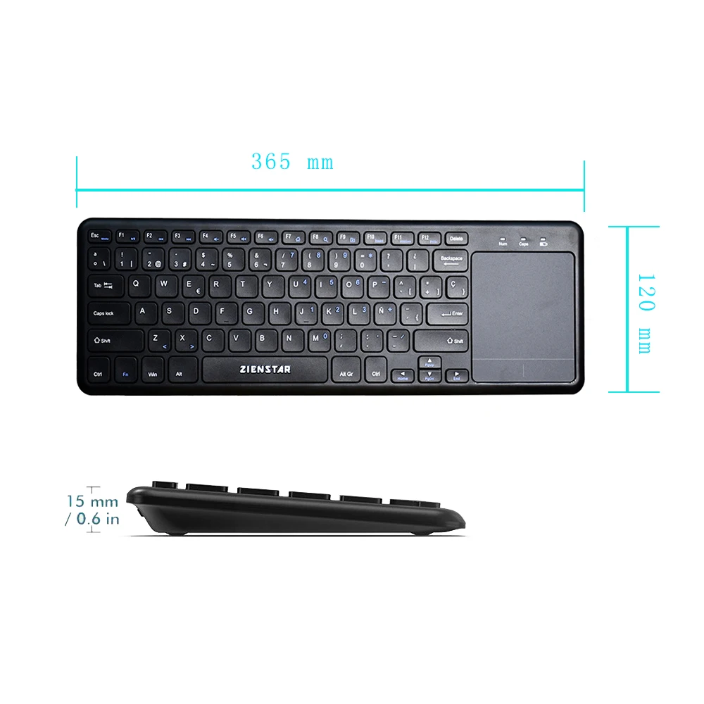 Zienstar2.4 ГГц тачпад Беспроводная клавиатура для Windows PC, ноутбука, ios pad, Smart TV, HTPC IPTV, Android Box, английский/Россия/Fr/Арабский