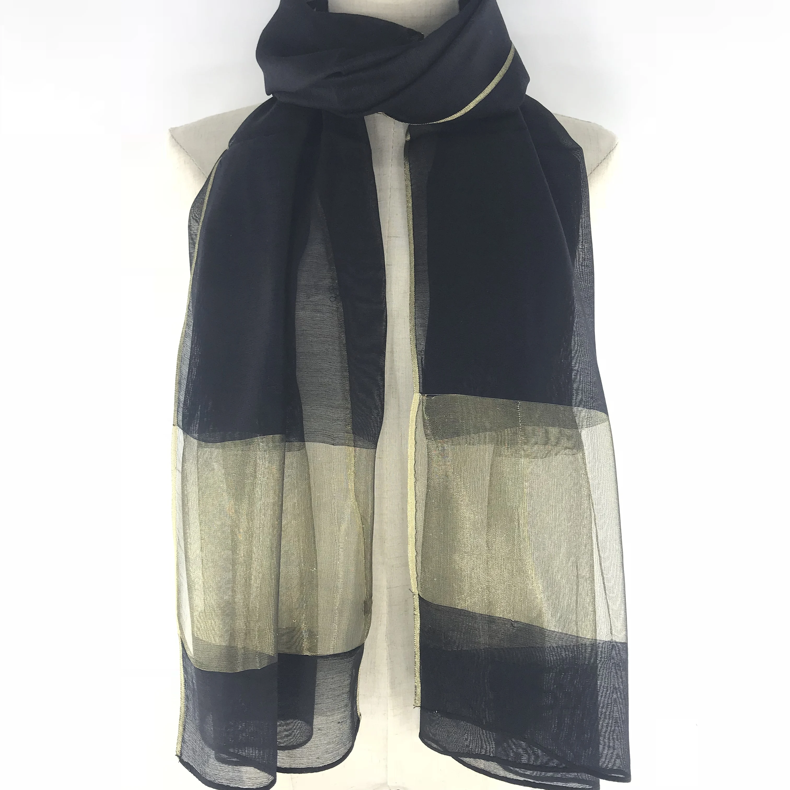 Женский шелковый шарф чистый цвет однотонный большой хиджаб из пашмины