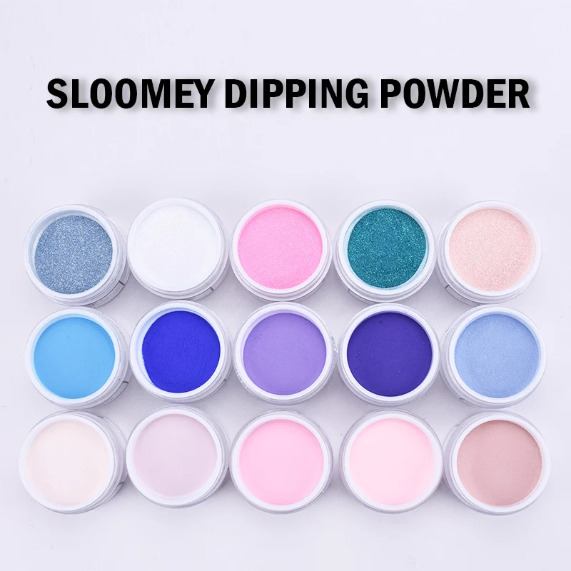 SLOOMEY Dipping Nail Powders Gradient French Natural Color Holographic Glitter Without Lamp Cure Art Decorations | Красота и здоровье