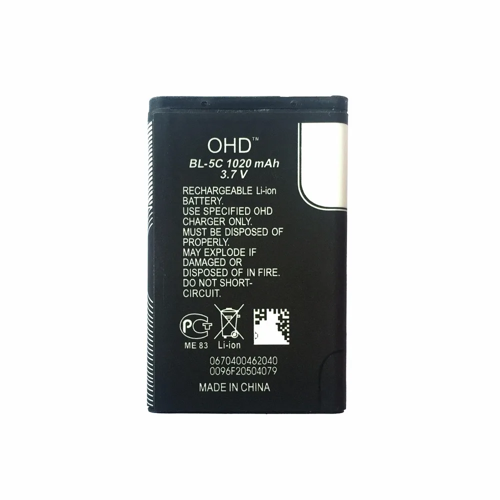 5 шт./лот оригинальный Bl 5c Li Ion Батарея для Nokia 1000 1010 1108 1110 1112 1116 E50 E60 N70 6680 2020 Bl5c