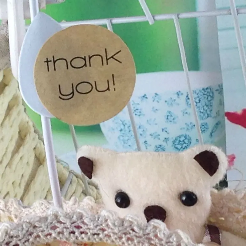 Самоклеящиеся Стикеры Thank You стикеры из крафт бумаги диаметром 3 см для рукоделия