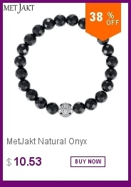 MetJakt Повседневная мода 925 пробы Серебряный двойной удача& долгая жизнь& натуральный белый бирюзовый эластичный браслет для женщин Йога ювелирные изделия