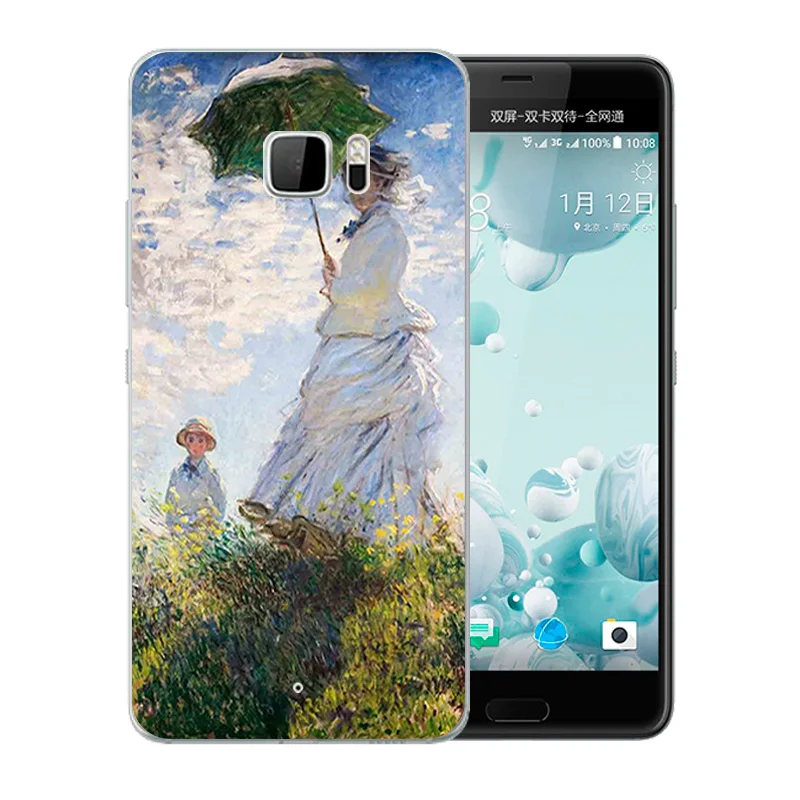 Для HTC U Ultra чехол 5 7 дюймов Высокое качество Ван Гог шаблон ТПУ прозрачный