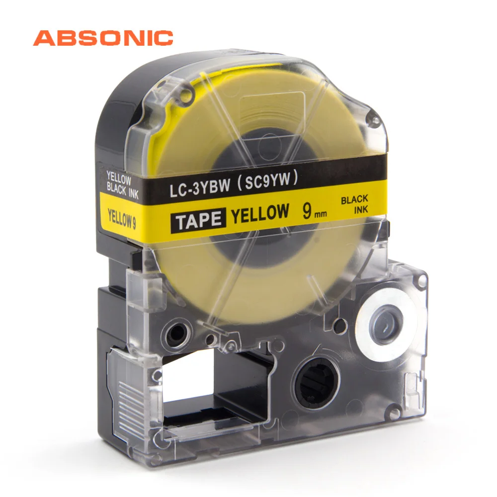 Absoonic 9 мм совместимый SC9YW LC 3YBP ленточный Стандартный LK картридж для Epson LabelWorks LW300
