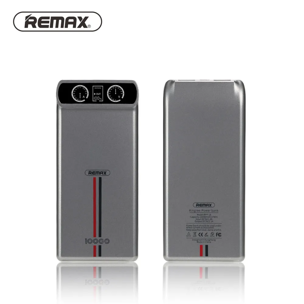 Remax 10000 мАч Внешний аккумулятор 2USB светодиодный внешний портативный зарядное