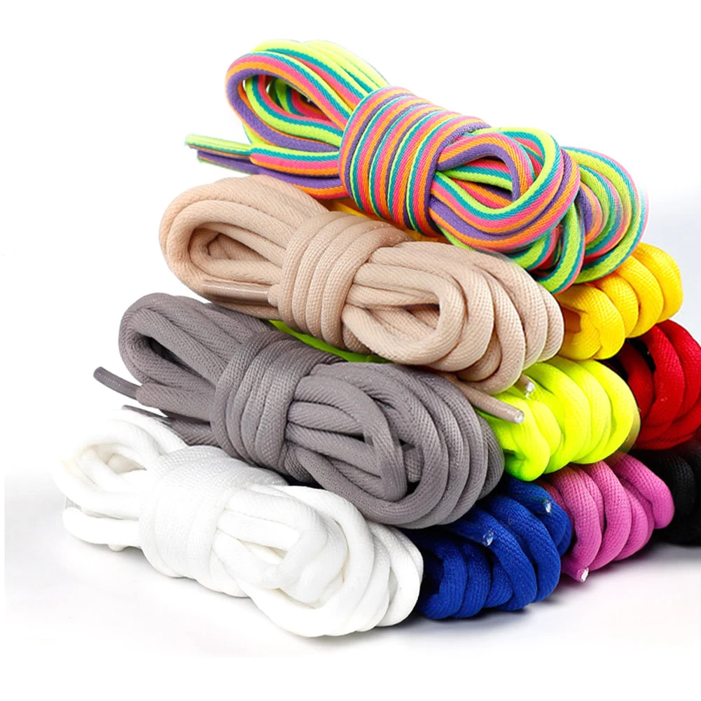 

1Pair 120Cm Classic Shoelaces Casual Solid Round Long Shoe Laces Summer New Purple Sneakers Unisex Sports Elastic Shoelaces Hot