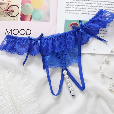 blue 2194 L'bellagiovanna трусики женское сексуальное нижнее бельё для девочек оборками Бисер стринги Девушка Прекрасный mudante в стиле "Лолита" bragas Горячая 6 видов цветов XXS-XL 2194 - Цвет: blue 2194
