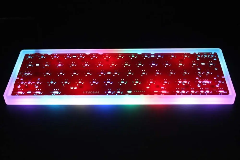 CNC Milk Case Заказной YMDK CNC акриловый молочный чехол 60% комплект QMK Полностью программируемый Underglow RGB Led PCB для GH60 DIY механическая клавиатура - Цвет: CNC Milk Case