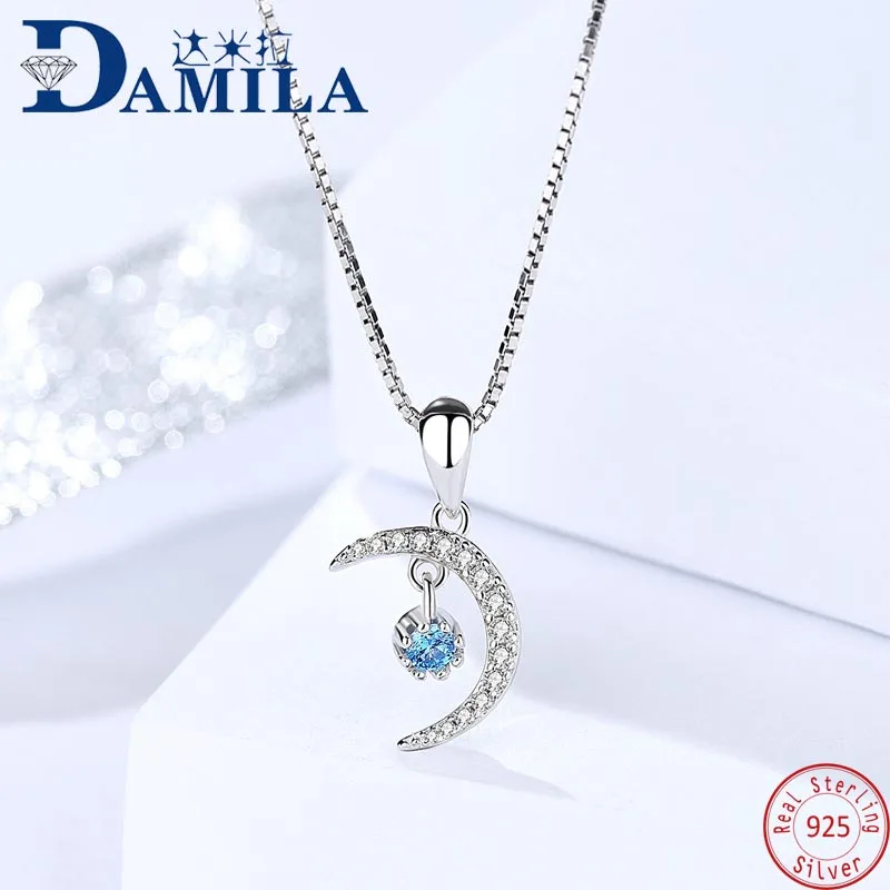 

Blue moon crystal pendants silver 925 with Cubic Zironia stone Fashion S925 sterling silver pendant for women ladies