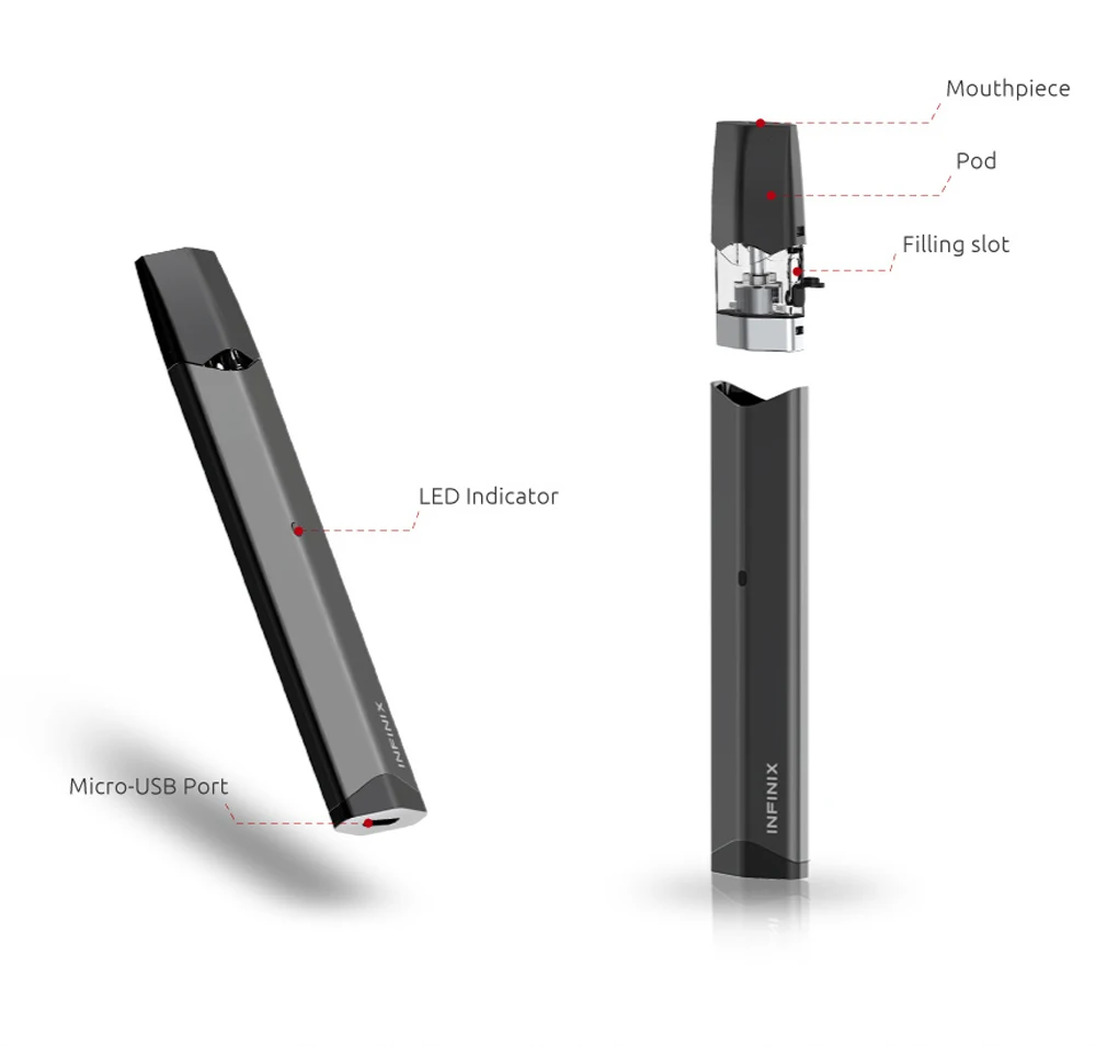 Оригинальные сигареты SMOK E Infinix Pod Kit 250 мАч встроенный аккумулятор 2 мл Распылитель