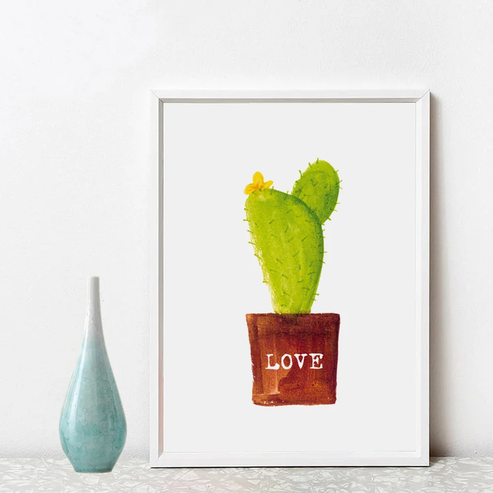 Кактус Арт плакат для детской любви искусство бумага кактус стена вдохновения