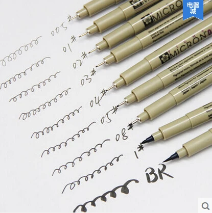 9 шт. Sakura Micron Pigma Лайнер Кисть ручка профессиональные художественные маркеры