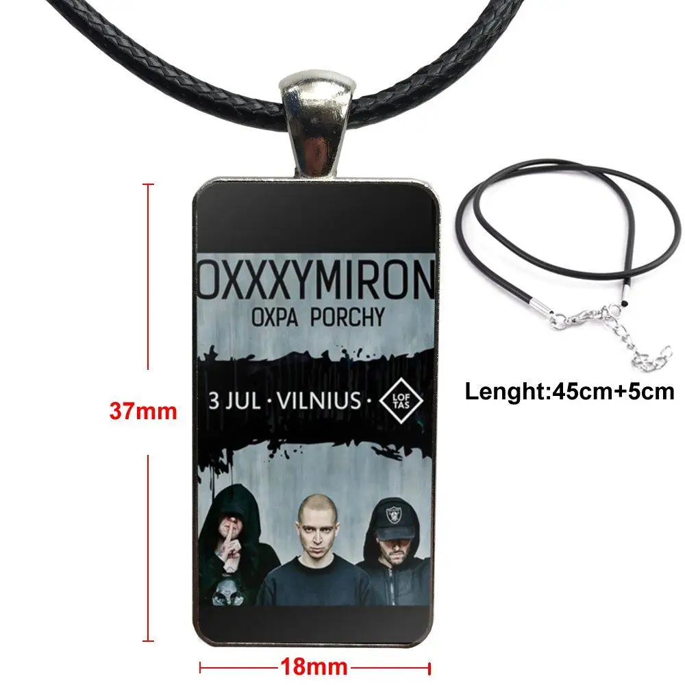 Oxxxymiron цветной стеклянный кабошон из нержавеющей стали с прямоугольной подвеской