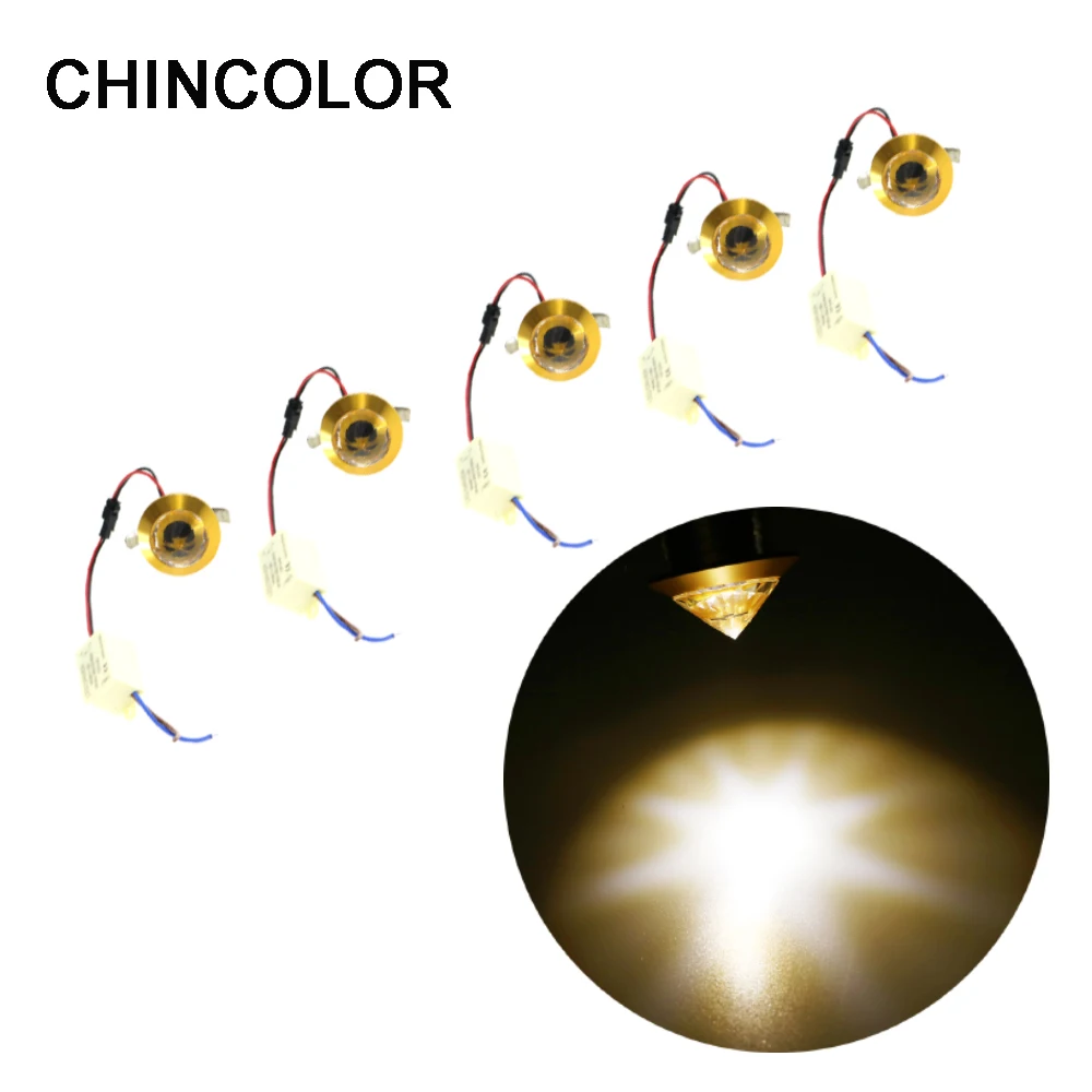 5 шт. мини точечный светильник с кристаллами 1 Вт 3 Вт|led downlight|mini spotspot light |