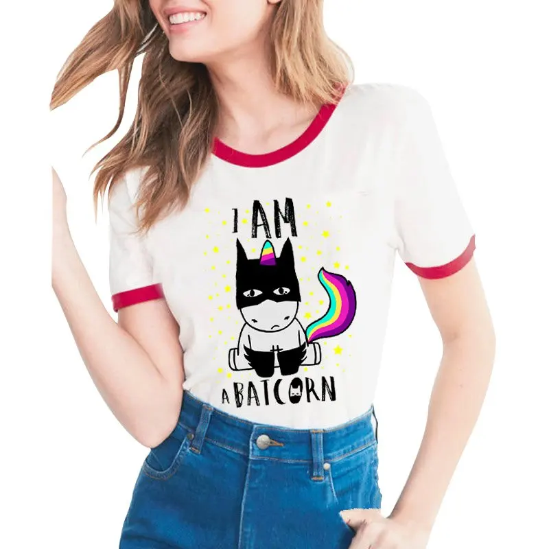 2018 новые летние креативный принт Для женщин футболка Vogue Повседневное Cutton Милая